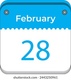 February 28 Simple Vector Illustration