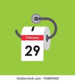 February 29. Calendar icon. Flat design. Vector illustration
