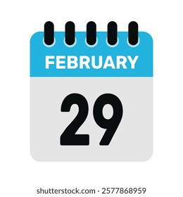 february 29 calendar icon reminder Vector design Illustration.