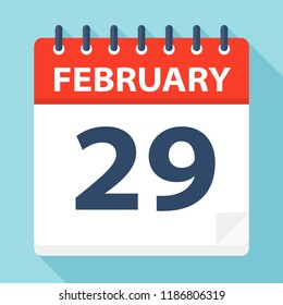 February 29 - Calendar Icon - Vector Illustration