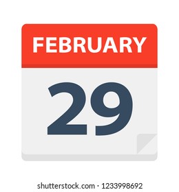 February 29 - Calendar Icon - Vector Illustration