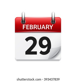 February 29. Vector flat daily calendar icon. Date and time, day, month. Holiday.