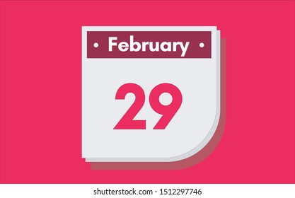 February 29th calendar icon. Day 29 of month. Vector illustration.