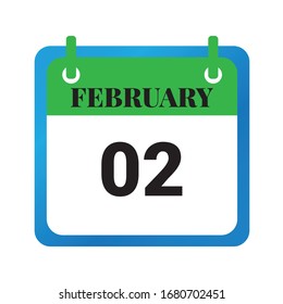 February 2nd calendar vector, ready to use for web design.
