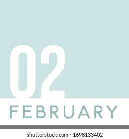 February 2nd Minimal Calendar Neutral Color. Vector illustration