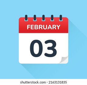 February 3 calendar day - Schedule an appointment vector design template
