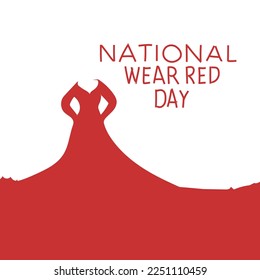 February 3 is National Wear Red Day Vector illustration.
