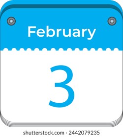February 3 simple vector illustration