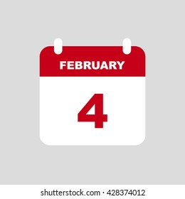 FEBRUARY 4 calendar Icon.