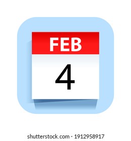 February 4. Calendar Icon. Vector Illustration.