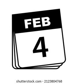4 de febrero. Icono de calendario. Ilustración vectorial.