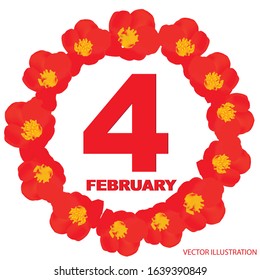 February 4 icon. For planning important day. Banner for holidays and special days. Vector illustration.