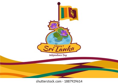 February 4, Independence day of Sri Lanka vector illustration. Suitable for greeting card, poster and banner.