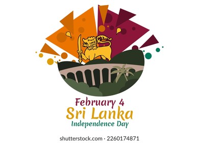 February 4, Independence day of Sri Lanka vector illustration. Suitable for greeting card, poster and banner.