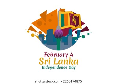 February 4, Independence day of Sri Lanka vector illustration. Suitable for greeting card, poster and banner.