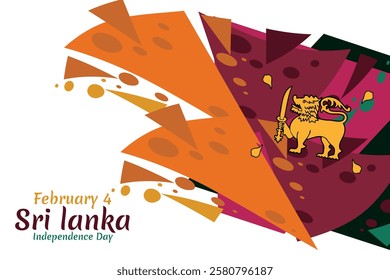 February 4, Independence day of Sri Lanka vector illustration. Suitable for greeting card, poster and banner.