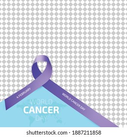 February 4, World Cancer Day template desigan for social media, banner. vector illustration