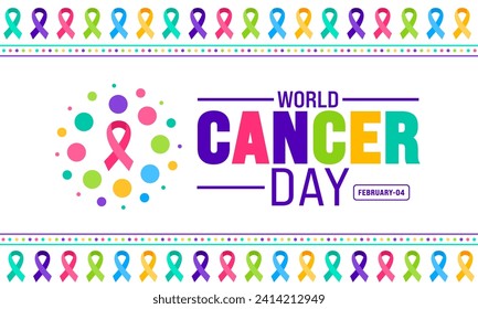February 4 is World Cancer Day background template with usa flag theme concept. Holiday concept. use to background, banner, placard, card, and poster design template with text inscription