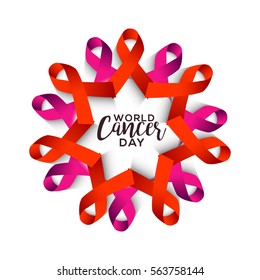 February 4, World Cancer Day Poster or Banner Background.