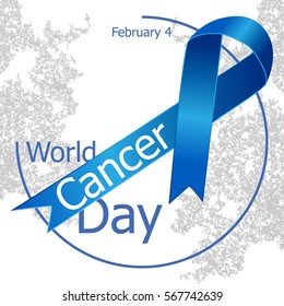 February 4. World cancer day design background with pink ribbon. Vector Illustration, World Cancer Day. 