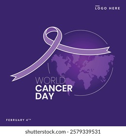 February 4th world cancer day illustration