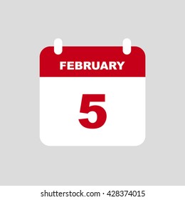 FEBRUARY 5 calendar Icon.