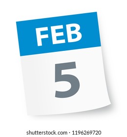 February 5 - Calendar Icon - Vector Illustration