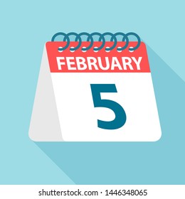 February 5 - Calendar Icon - Vector Illustration