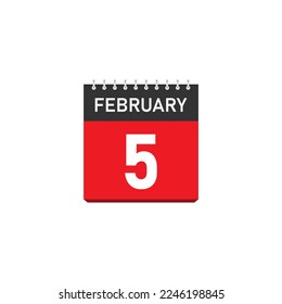 February 5 Concept Design. Vector Illustration.