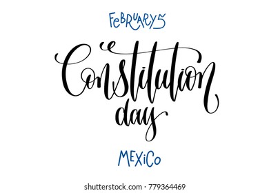 february 5 - constitution day - mexico, hand lettering inscription text, calligraphy vector illustration