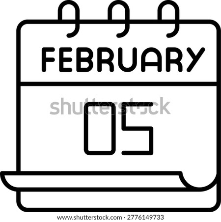 February 5 Illustration vector Icon Design
