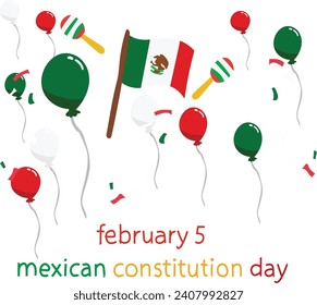 february 5 is mexican constitution day Vector illustration.
