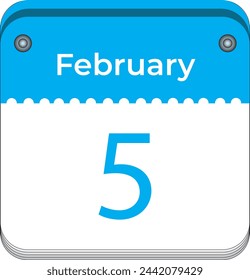February 5 simple vector illustration