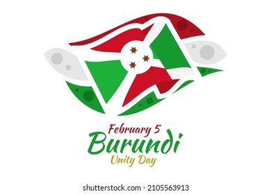 February 5, Unity Day of Burundi vector illustration. Suitable for greeting card, poster and banner.