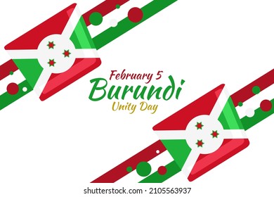 February 5, Unity Day of Burundi vector illustration. Suitable for greeting card, poster and banner.