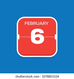 February 6 Calendar Flat Icon