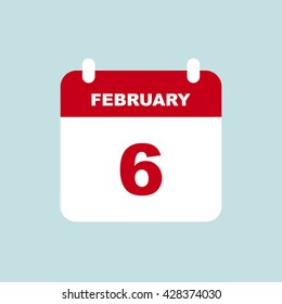 FEBRUARY 6 calendar Icon.