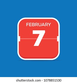 February 7 Calendar Flat Icon