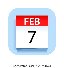 February 7. Calendar Icon. Vector Illustration.