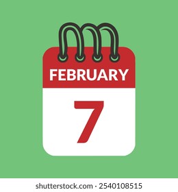 February 7 Calendar icon vector illustration.