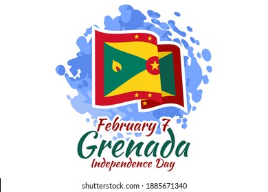7 de febrero, Ilustración vectorial del Día de la Independencia de Granada. Adecuado para tarjetas de felicitación, afiches y banner. 