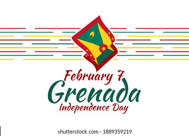February 7, Grenada Independence Day Vector Illustration. Suitable for greeting card, poster and banner. 