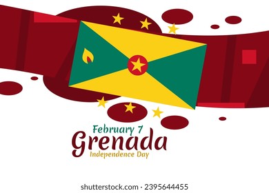 7. Februar, Grenada Independence Day Vektorgrafik. Geeignet für Grußkarten, Poster und Banner. 
