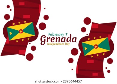 February 7, Grenada Independence Day Vector Illustration. Suitable for greeting card, poster and banner. 