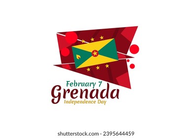 February 7, Grenada Independence Day Vector Illustration. Suitable for greeting card, poster and banner. 