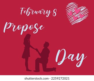 February 8 Propose Day poster design. isolated on dark color background. vector-eps10. 