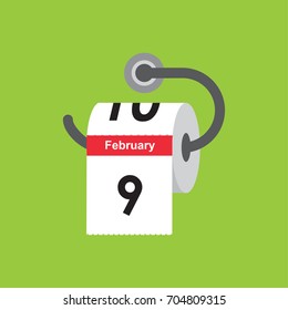 February 9. Calendar icon. Flat design. Vector illustration