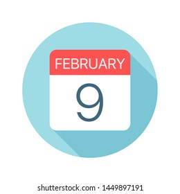 February 9 - Calendar Icon - Vector Illustration