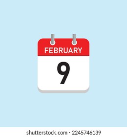 February 9 Concept Design. Vector Illustration.