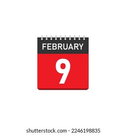 February 9 Concept Design. Vector Illustration.